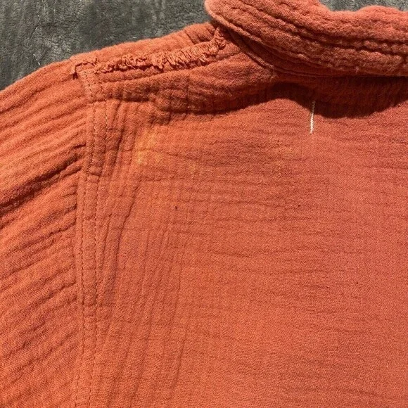 Free People Gauze Silver Lining Balloon Sleeve Shirt Top XS - Picture 10 of 10